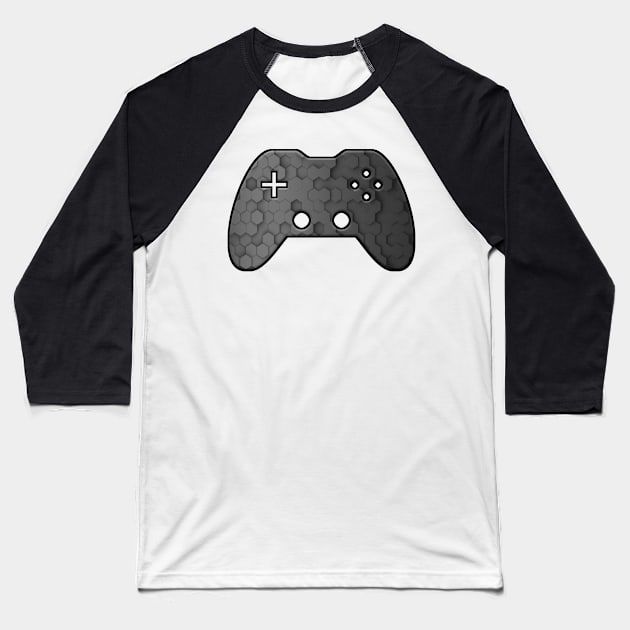 Black Geometric - Gaming Gamer Abstract - Gamepad Controller - Video Game Lover - Graphic Background Baseball T-Shirt by MaystarUniverse